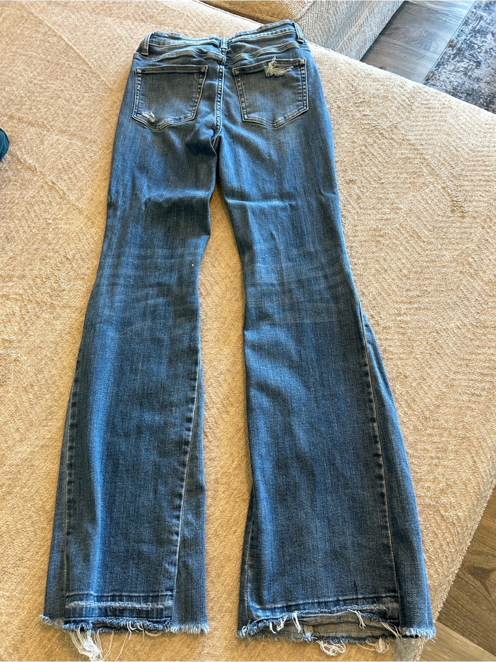 💙Flying monkey Women's Distressed Flared Jeans - Blue - Picture 9 of 11